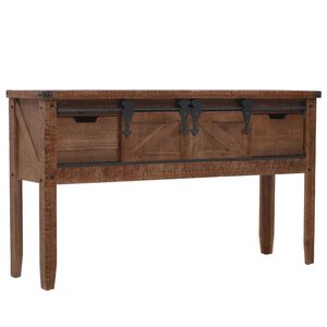 vidaXL Konzolni stol od masivne jelovine 131 x 35,5 x 75 cm smeđi