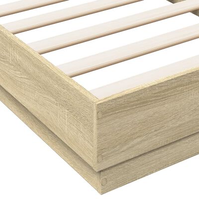 vidaXL Okvir za krevet boja hrasta 90 x 190 cm od konstruiranog drva