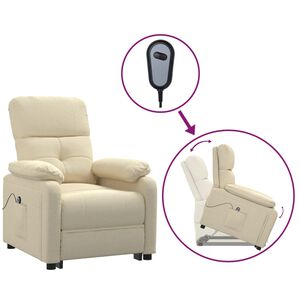 vidaXL Fotelja na podizanje od tkanine krem