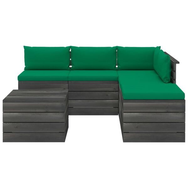 vidaXL 6-dijelna vrtna garnitura od paleta od borovine s jastucima