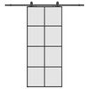 vidaXL Klizna vrata s priborom crna 90 x 205 cm od ESG stakla