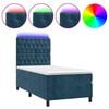 vidaXL Krevet box spring s madracem LED tamnoplavi 90x190 cm bar&scaron;un
