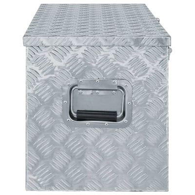 vidaXL Aluminijska kutija 110,5 x 38,5 x 40 cm srebrna