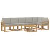 vidaXL Set vanjskih sofa s jastukom 7 pcs Bijela i svjetlosiva