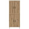 vidaXL Highboard Umjetnički hrast 69,5 x 34 x 180 cm Konstruirano drvo