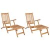 vidaXL Preklopna palubna stolica 2 pcs Prirodna Čvrsto teak drvo