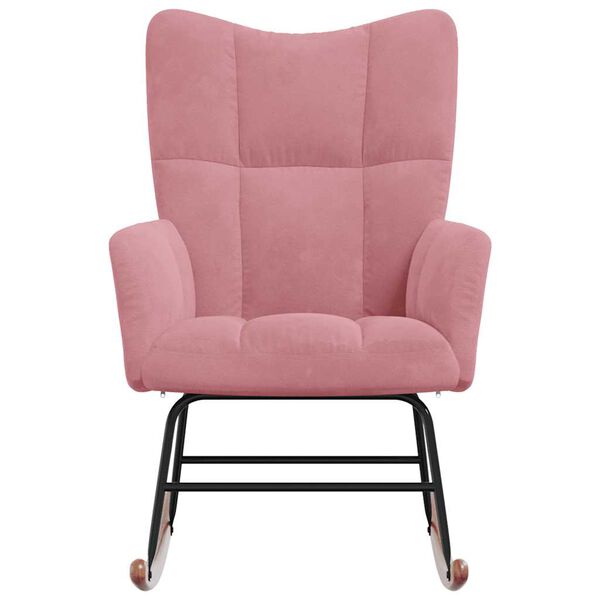 vidaXL Stolica za ljuljanje ružičasta bar&scaron;unasta