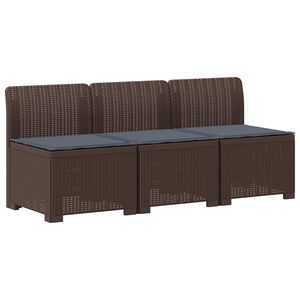 vidaXL Dvosjedni vrtni sofa s jastucima u ratan izgledu 3-sjedalo PP
