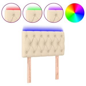 vidaXL LED uzglavlje krem 80 x 7 x 78/88 cm od tkanine