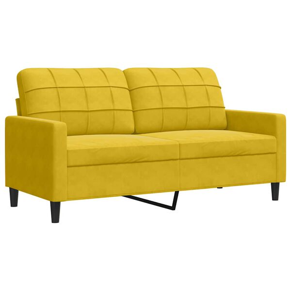 vidaXL 2-dijelni set sofa s jastucima žuti bar&scaron;unasti