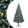 vidaXL Umjetno božićno drvce Zelena 210 cm PVC i Čelik i Plastika