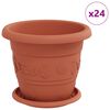 vidaXL Saksije za biljke 24 pcs Crvena cigla &Oslash; 22 x 18 cm Plastika