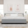 vidaXL Boxspring krevet s madracem Svijetlo siva 200 x 200 cm tkanina