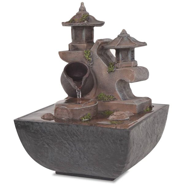 vidaXL Unutarnja fontana s LED svjetlom od poliesterske smole