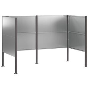 vidaXL Ekran za kante za smeće 167 x 85 x 113 cm Pocinčani čelik