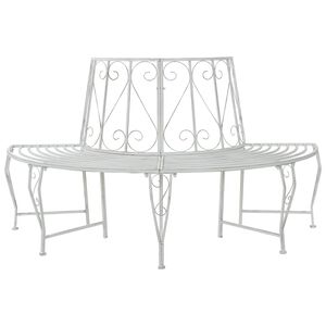 vidaXL Klupa pod drvetom 4 -sjedala 160 x 80 x 89 cm steel Antič White