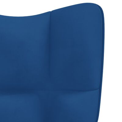 vidaXL Stolica za opuštanje s osloncem za noge plava baršunasta
