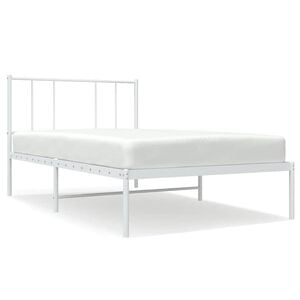 vidaXL Metalni okvir krevet bez madraca s uzglavljem bijeli 75x190 cm