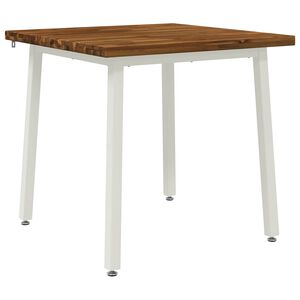 vidaXL 60 x 55 x 75 cm Čvrsto drvo akacije Prirodna i bijela