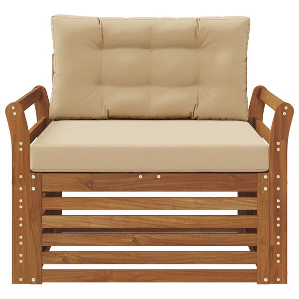 vidaXL Set vanjskih sofa Čvrsto drvo akacije i poliester Prirodna