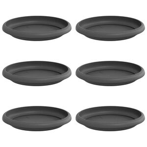vidaXL Kružni Pladanj za Cvijeće 6 kom. Crna &Oslash; 14 x 2 cm Plastika