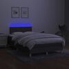 vidaXL Krevet box spring s madracem LED tamnosivi 120 x 190 cm tkanina