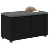 vidaXL Klupa za hodnik s jastukom s vratima Crni hrast 80 x 46 x 46 cm