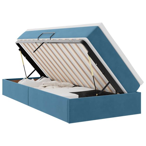 vidaXL Krevet s madracem i skladi&scaron;tem Tamno plava 90 x 200 cm Bar&scaron;un