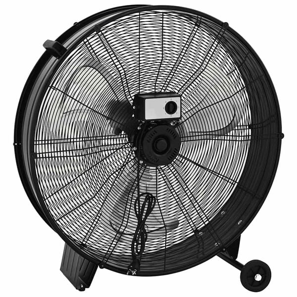 vidaXL Industrijski ventilator s bubnjem 77 cm 187,7 W crni