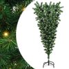 vidaXL Obrnuto umjetno božićno drvce s lopticama Zelena 150 cm PVC