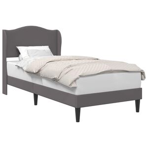 vidaXL Krevetna konstrukcija Siva 90 x 200 cm Umjetna koža