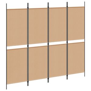 vidaXL 4-panelni pregradni zid Bež 200 x 180 cm Tkanina
