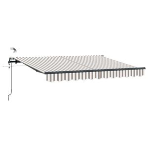 vidaXL Povlačivi tende Svijetlo siva i bijela. 350 x 250 cm Poliester