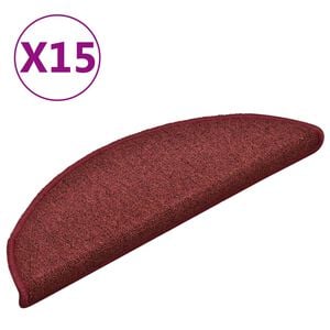 vidaXL Prostirke za stepenice 15 kom 56x17x3 cm bordo poluokrugle