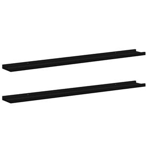 vidaXL Zidne police 2 kom crne 100 x 9 x 3 cm