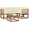 vidaXL Set vanjskih sofa s jastukom 5 pcs Prirodna i krem