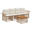 vidaXL Set vanjskih sofa 5 pcs Prirodna i krema bijela Poliester