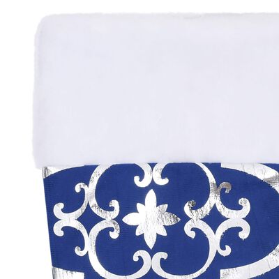 vidaXL Luksuzna podloga za božićno drvce s čarapom plava 122cm tkanina