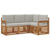 vidaXL Set vanjskih sofa 4 kom. Prirodna i svjetlosiva Poliester