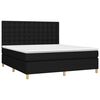 vidaXL Krevet box spring s madracem LED crni 160x200 cm od tkanine