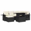 vidaXL 7-dijelni set vrtnih sofa od poliratana s jastucima crni
