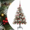 vidaXL Umjetno božićno drvce S LED lampica Zelena i bijela 120 cm