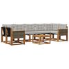 vidaXL Set vanjskih sofa s jastukom 8 pcs Prirodna i svjetlosiva