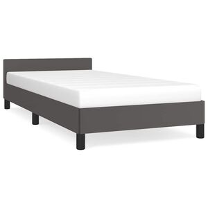 vidaXL Okvir kreveta s uzglavljem bez madraca sivi 90x200 cm