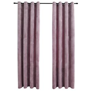 vidaXL Zavjese za zamračivanje 2 kom bar&scaron;unaste ružičaste 140 x 225 cm
