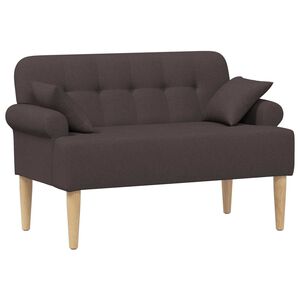 vidaXL Ljubavni kauč s gumbima Tamno smeđa 120 x 65 x 79 cm Tkanina