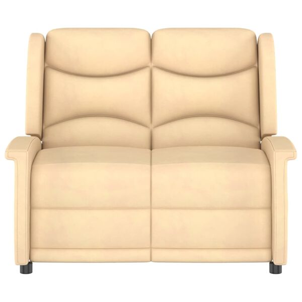 vidaXL Masažni dvosjed od mikrovlakana krem