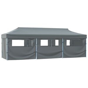 vidaXL Sklopivi &scaron;ator za zabave s 8 bočnih zidova 870x291x315 cm antracit