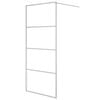 vidaXL Pregrada za tu&scaron; srebrna 90 x 195 cm s prozirnim staklom ESG