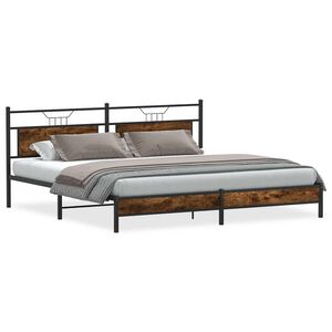 vidaXL Metalni okvir kreveta bez madraca boja hrasta 193x203 cm